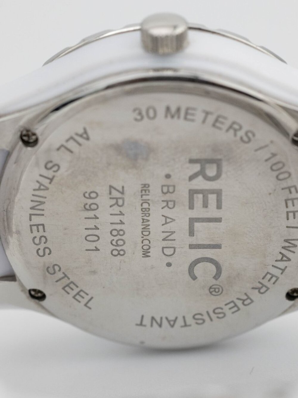 Relic Starla ZR11898 White Crystal Bezel Quartz Analog Women's Watch New Battery - Picture 6 of 9